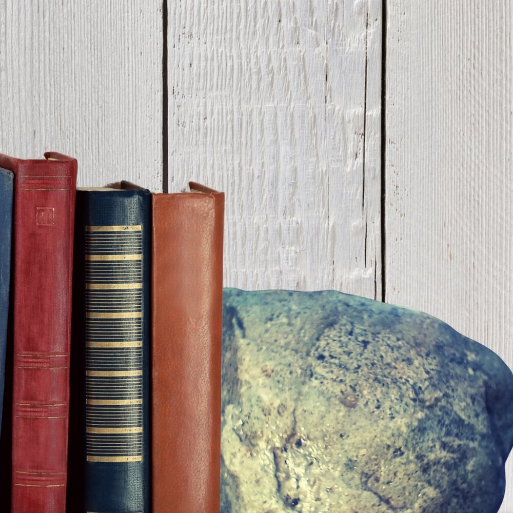 Large Stone Bookend Pair | Handcrafted | Felt Bottoms